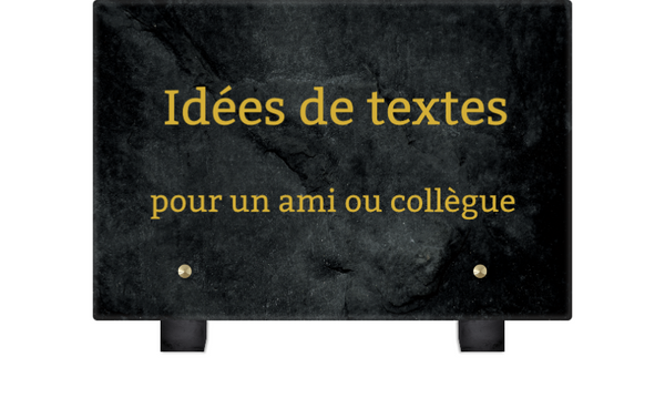 Texte de plaque funéraire pour ami ou collègue | plaquedeces.fr
