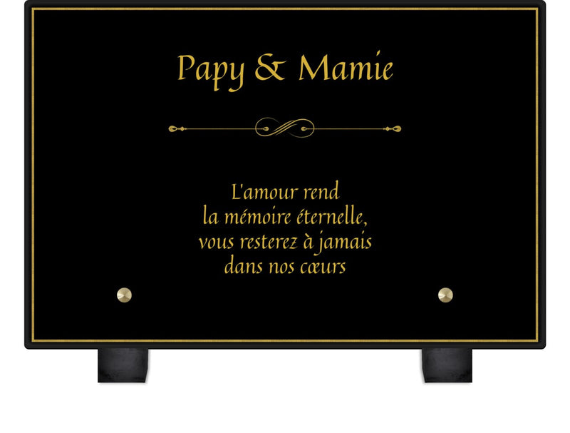 Plaque funéraire demi-cadre 2 Plaquedeces.fr