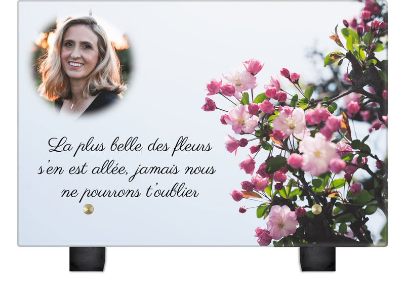 Plaque funéraire arbre-fleurs 10 Plaquedeces.fr