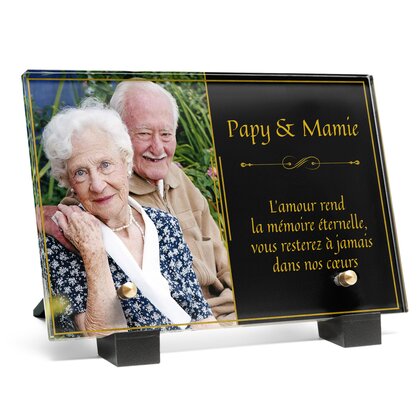 Plaque funéraire demi-cadre 2 Plaquedeces.fr