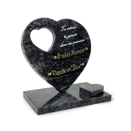 Plaque funéraire coeur-dans-le-coeur 26 Plaquedeces.fr