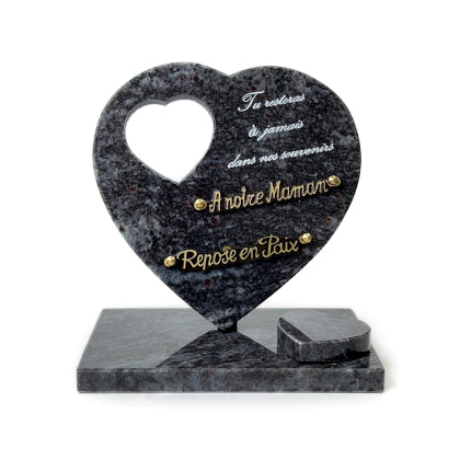 Plaque funéraire coeur-dans-le-coeur 26 Plaquedeces.fr
