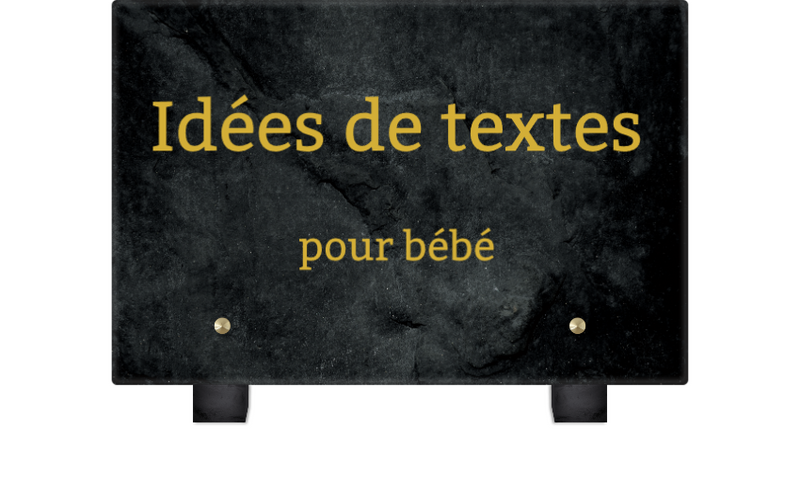 plaque funéraire pour bébé