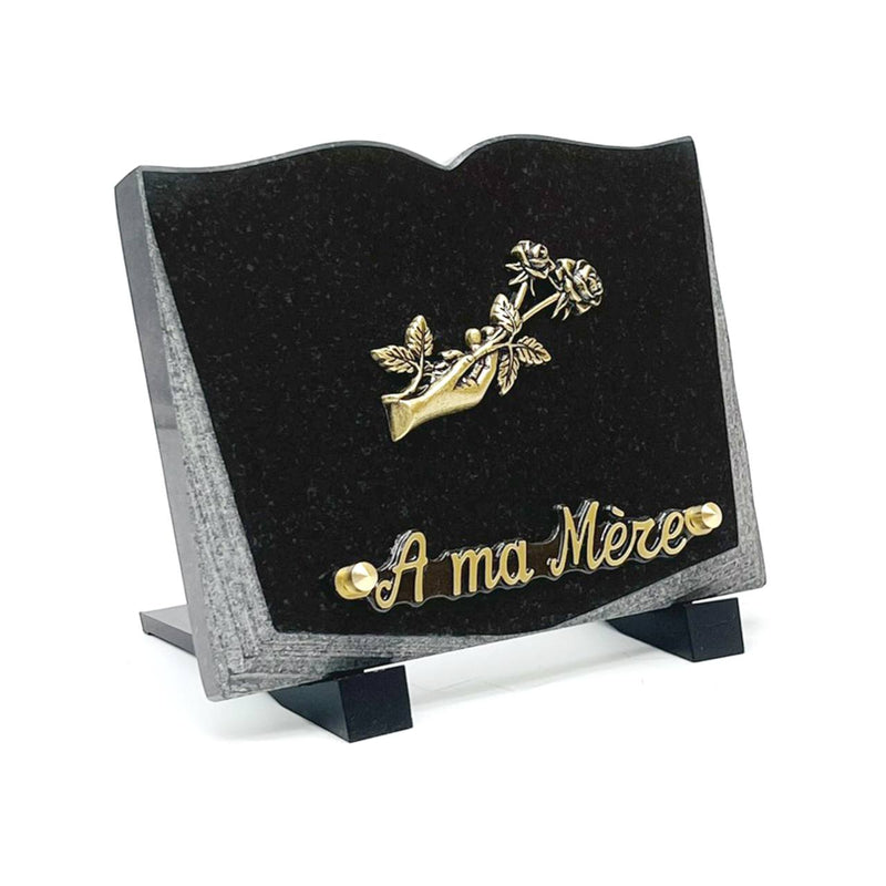 Plaque funéraire petit-livre-1 28 Plaquedeces.fr