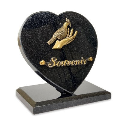 Plaque funéraire Cœur sur socle