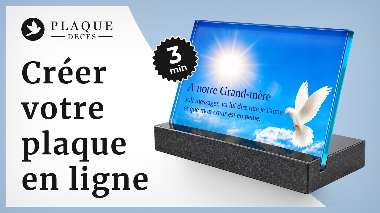 Plaque funéraire personnalisée : créez-la en ligne en 3 minutes