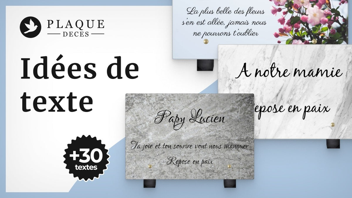 Texte pour plaque funéraire : 30 exemples gravés (papa, maman, grands-parents)