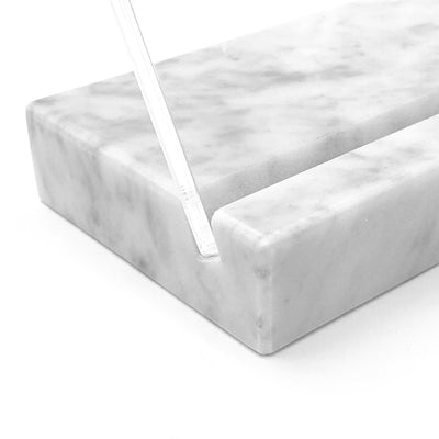 Fixation socle marbre blanc
