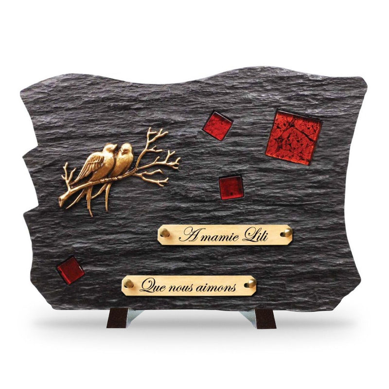 Plaque funéraire mosaique-verre-rouge 4 Plaquedeces.fr
