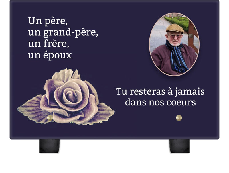 Plaque funéraire rose-vintage 28 Plaquedeces.fr

