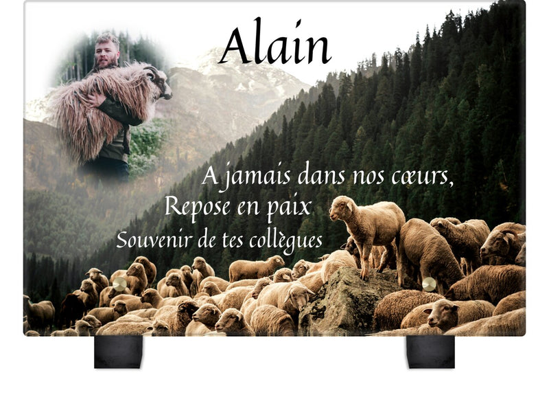 Plaque funéraire moutons-de-montagne 16 Plaquedeces.fr
