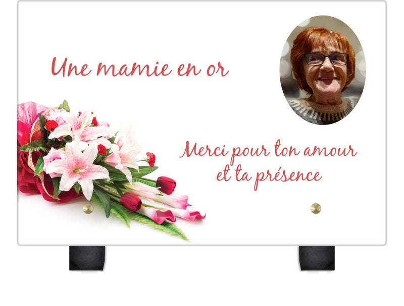 Plaque funéraire bouquet-garni 30 Plaquedeces.fr
