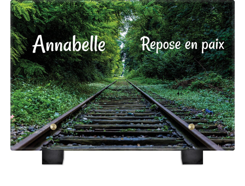 Plaque funéraire rail-de-trains 25 Plaquedeces.fr
