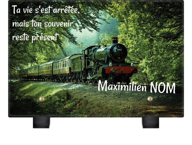 Plaque funéraire train-foret 12 Plaquedeces.fr
