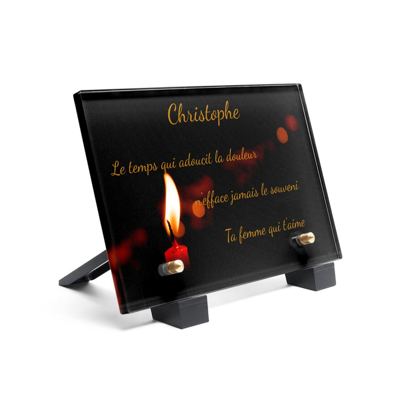 Plaque funéraire bougie-rouge 8 Plaquedeces.fr