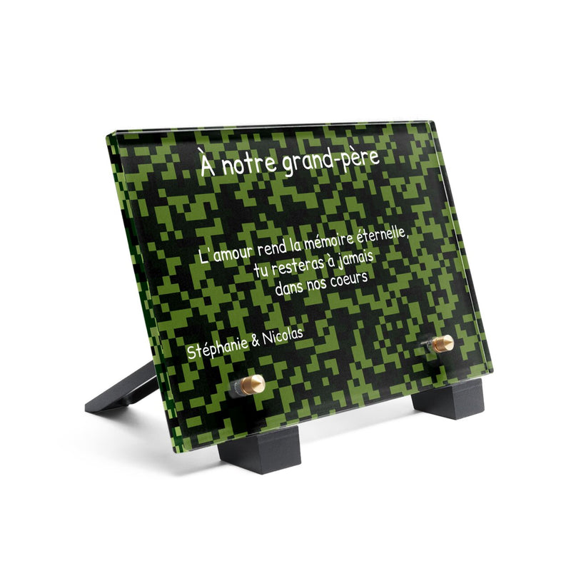 Plaque funéraire nano-camouflage 21 Plaquedeces.fr