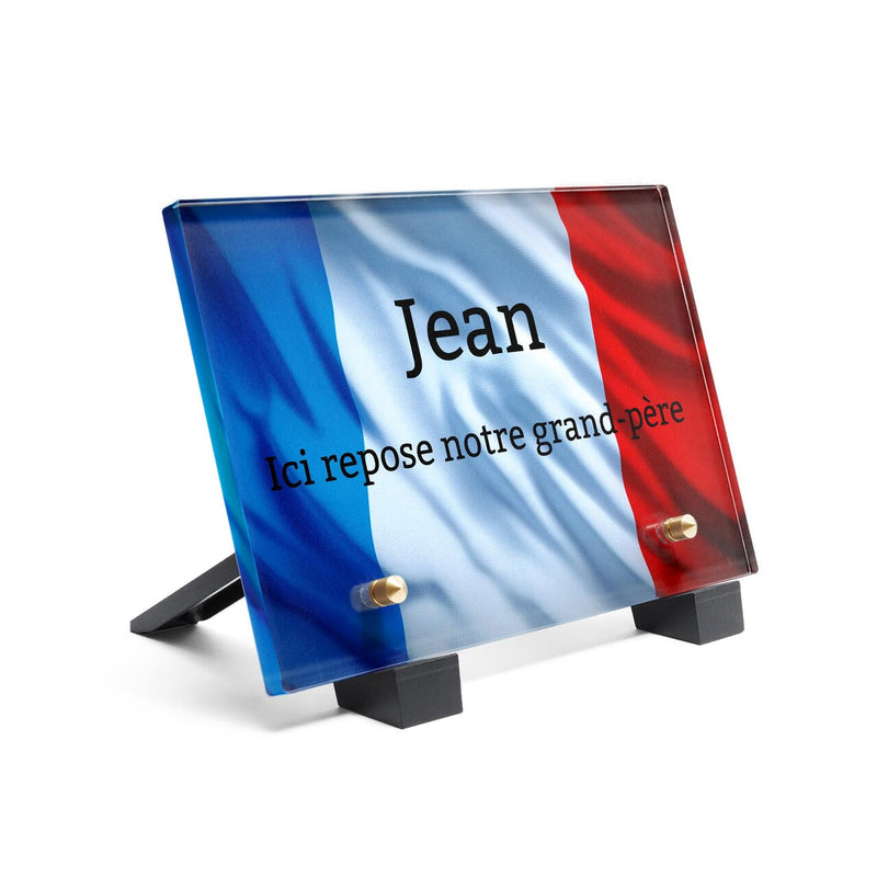 Plaque funéraire drapeau-francais 28 Plaquedeces.fr