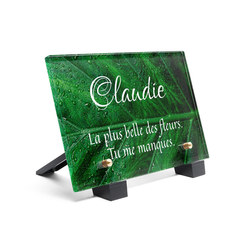 Plaque funéraire feuille-humide 2 Plaquedeces.fr