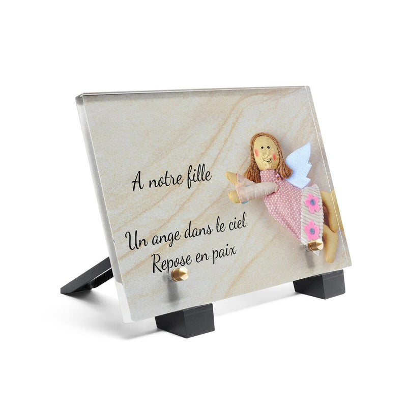 Plaque funéraire ange-doudou 26 Plaquedeces.fr