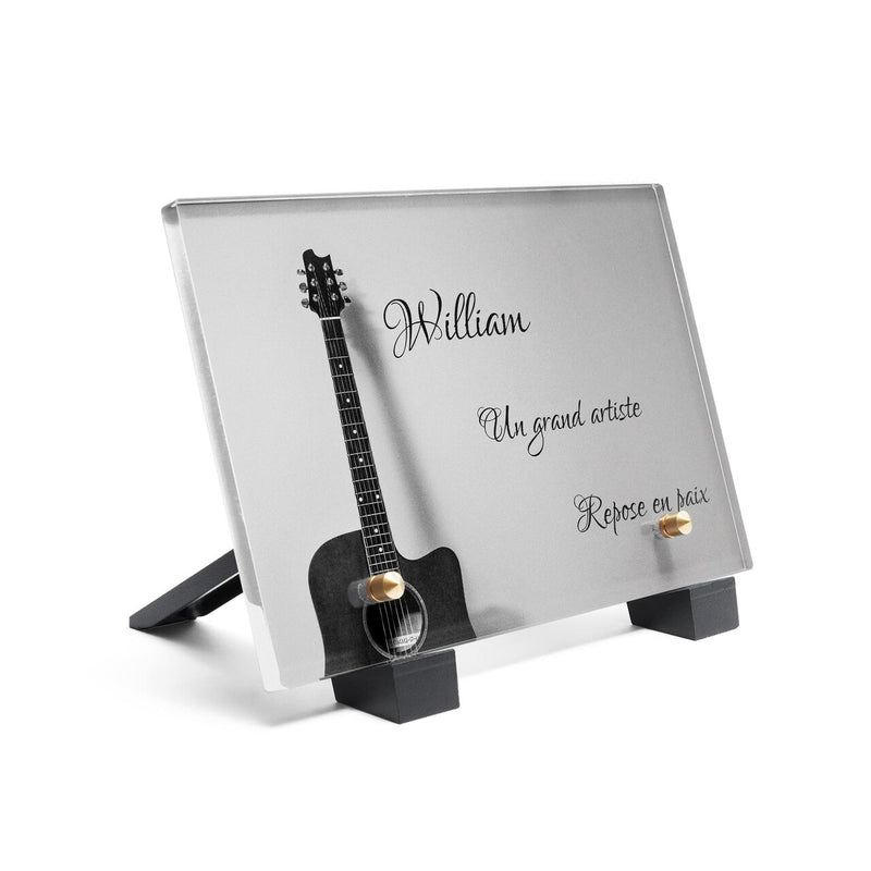 Plaque funéraire guitare-au-mur 16 Plaquedeces.fr