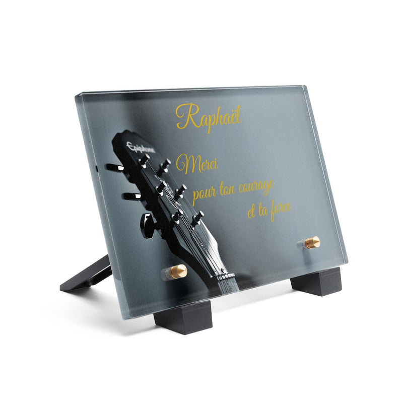 Plaque funéraire guitariste 1 Plaquedeces.fr