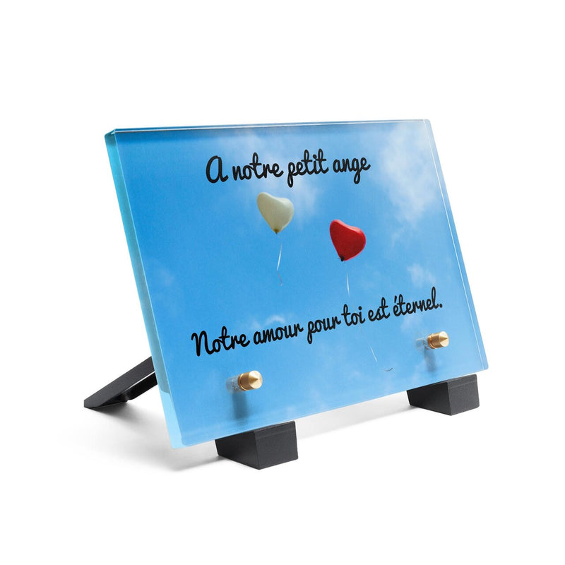 Plaque funéraire ballons-coeurs 7 Plaquedeces.fr