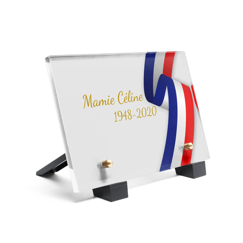 Plaque funéraire bandeau-bleu-blanc-rouge 12 Plaquedeces.fr