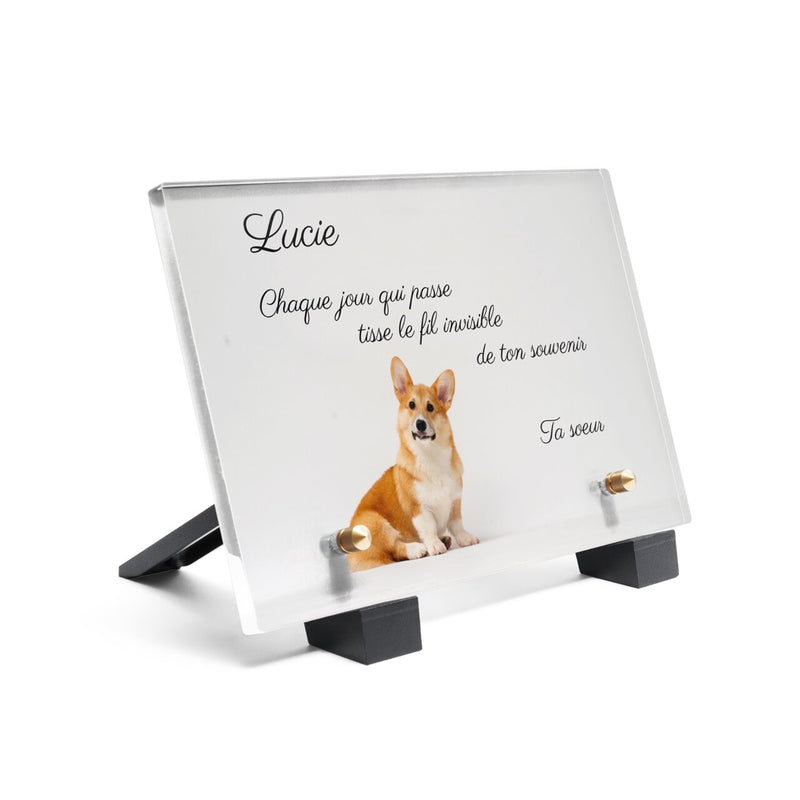Plaque funéraire corgi-enjoue 28 Plaquedeces.fr