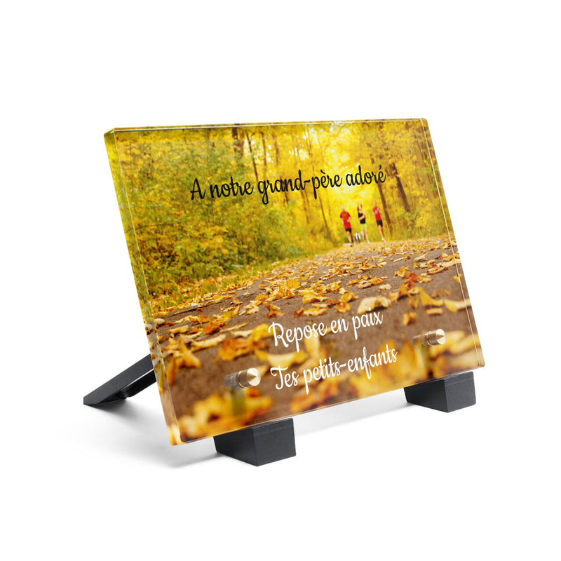 Plaque funéraire course-a-pied-en-automne 25 Plaquedeces.fr