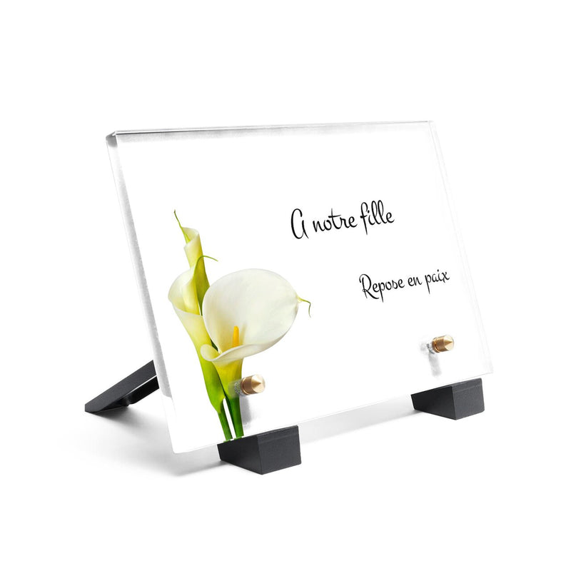Plaque funéraire arum-blanc 1 Plaquedeces.fr