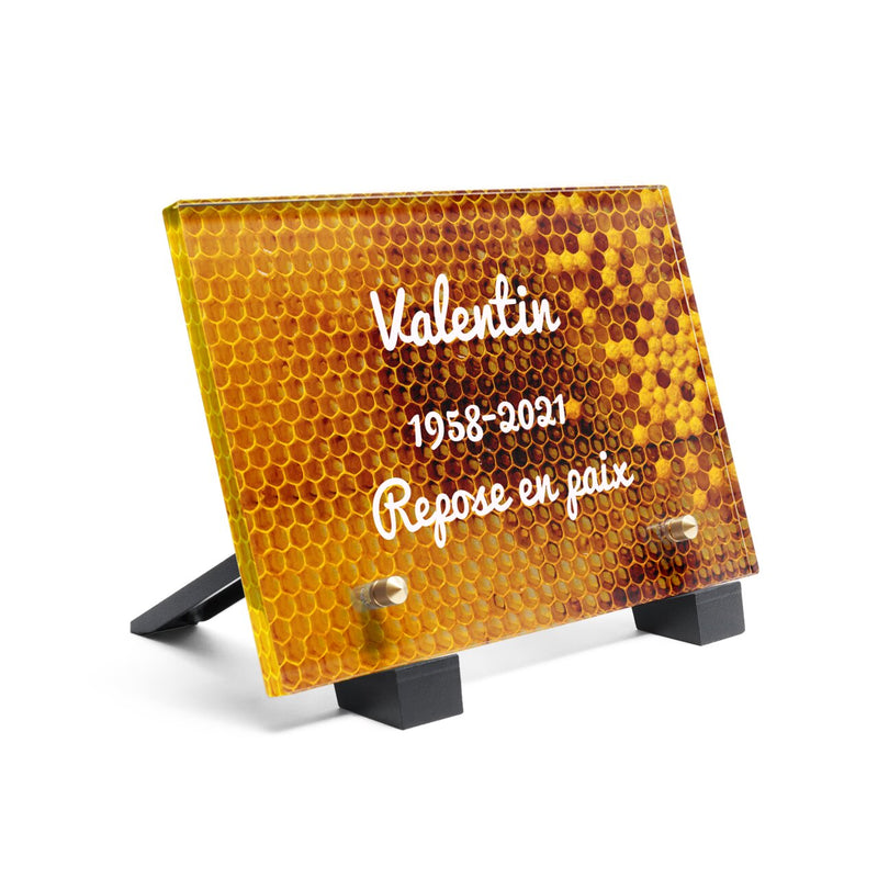 Plaque funéraire alveoles-de-ruche 21 Plaquedeces.fr