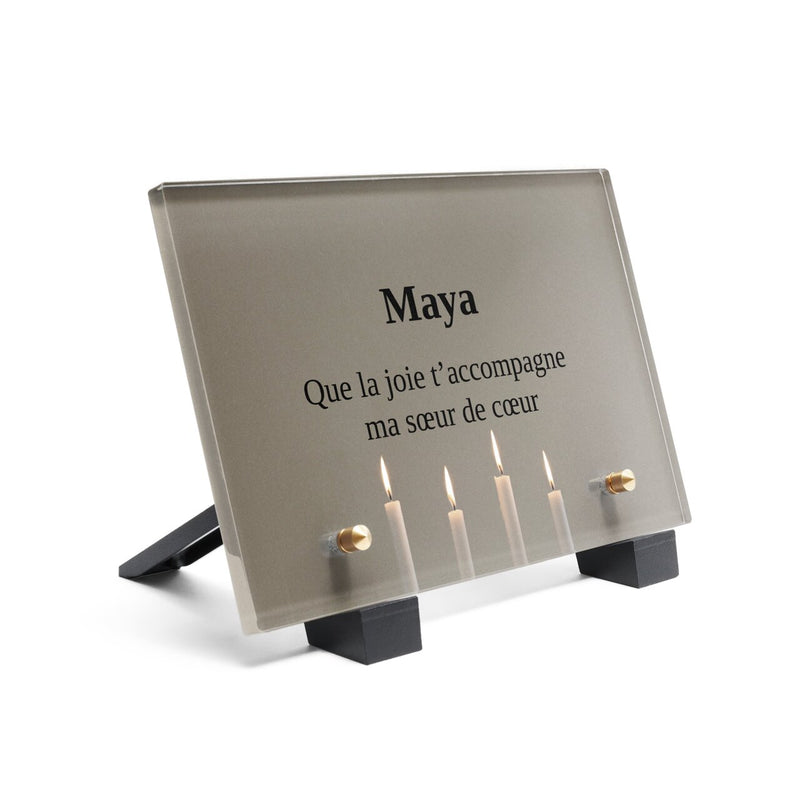 Plaque funéraire bougies-minimalistes 22 Plaquedeces.fr