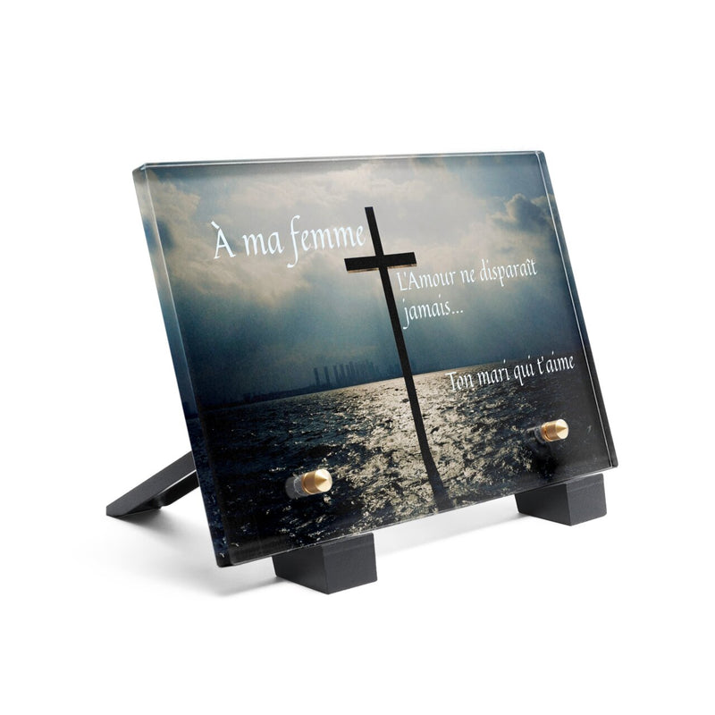 Plaque funéraire croix-ocean 4 Plaquedeces.fr