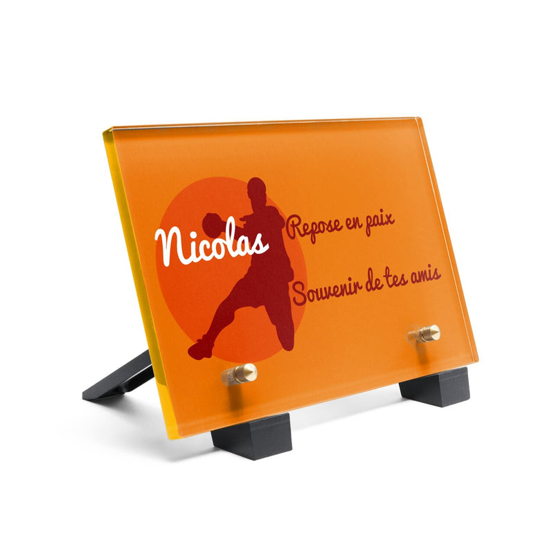 Plaque funéraire handballeur 2 Plaquedeces.fr