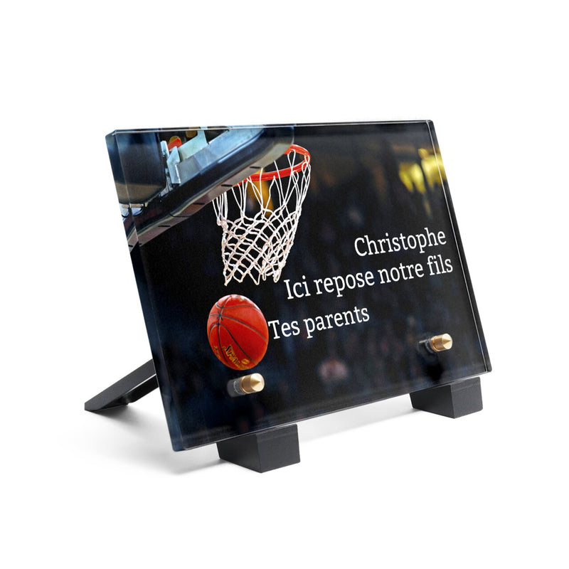 Plaque funéraire basketball 30 Plaquedeces.fr