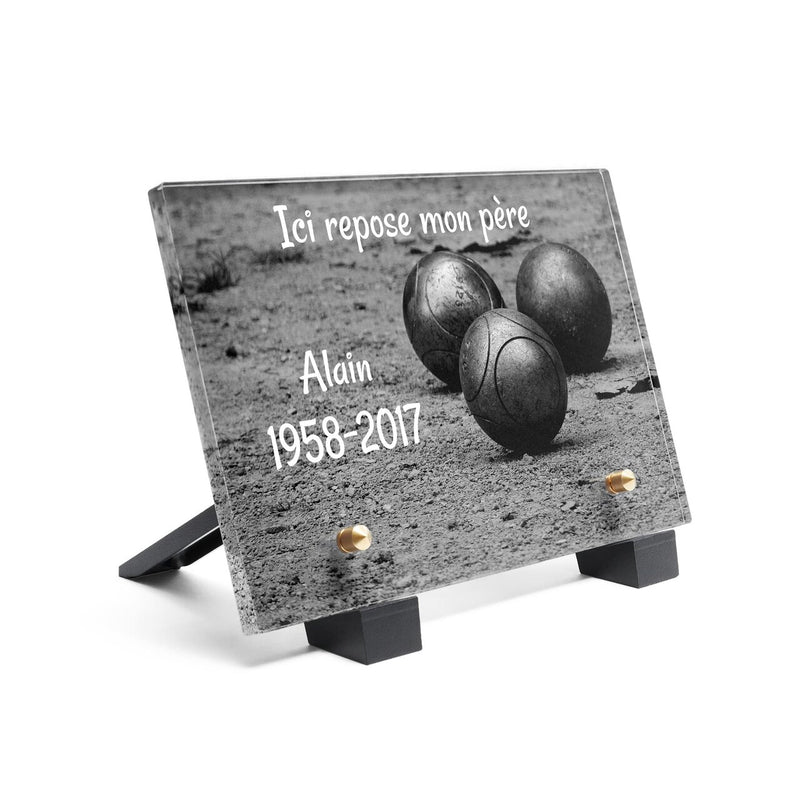 Plaque funéraire boules-de-petanque 23 Plaquedeces.fr