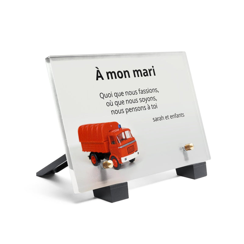 Plaque funéraire camion-de-pompier 28 Plaquedeces.fr