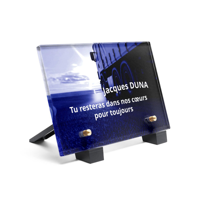 Plaque funéraire camion-bleu-de-routier 1 Plaquedeces.fr