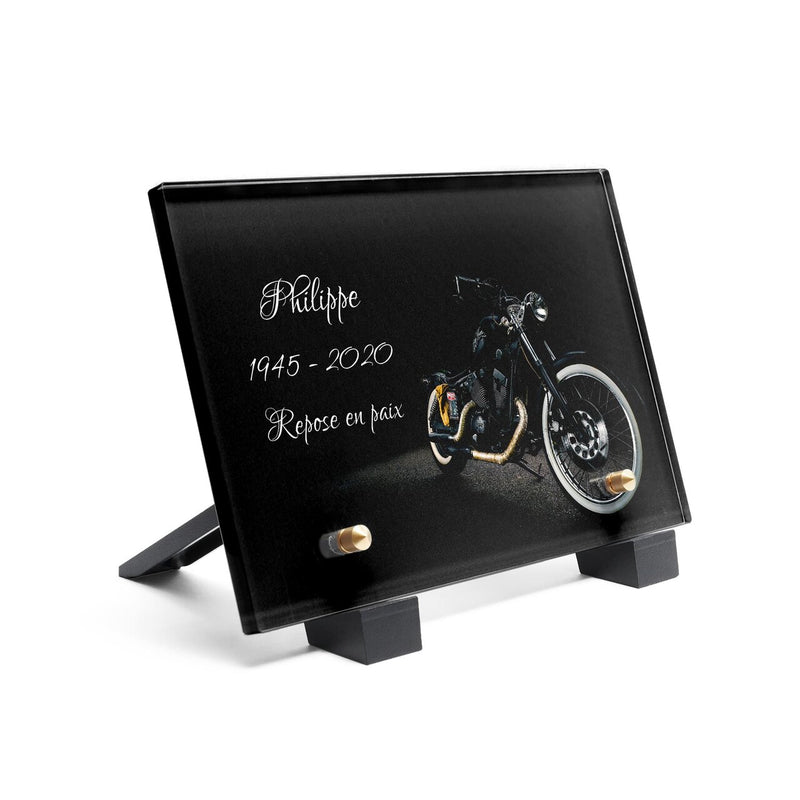 Plaque funéraire moto-vintage 12 Plaquedeces.fr