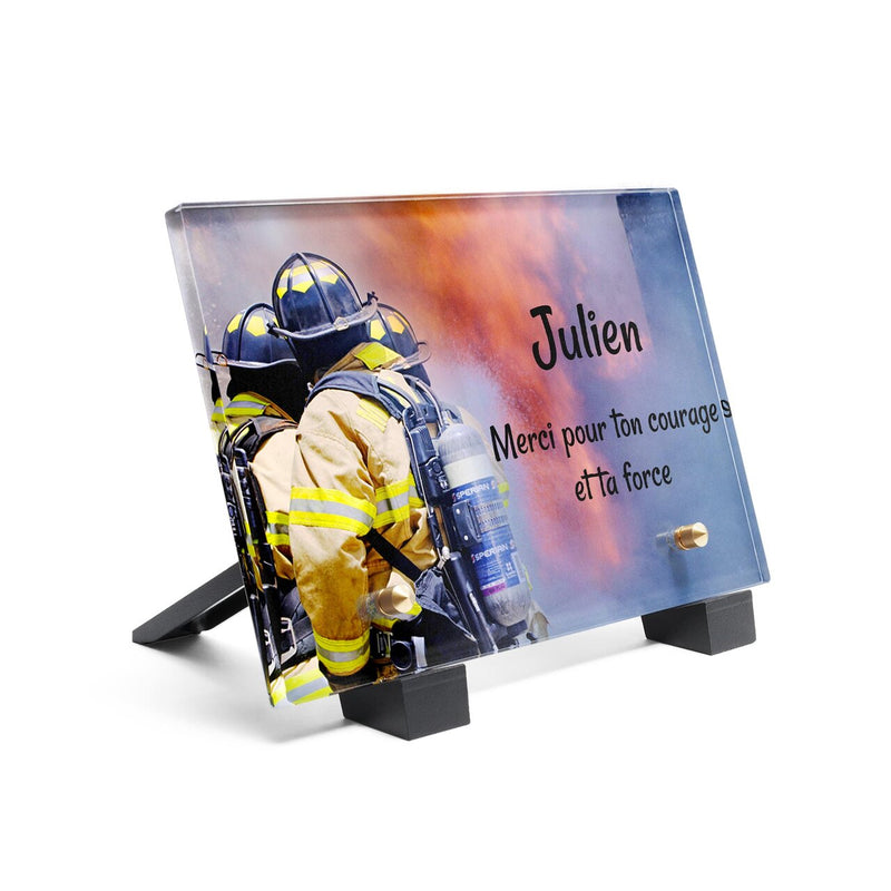 Plaque funéraire pompiers-flammes 13 Plaquedeces.fr