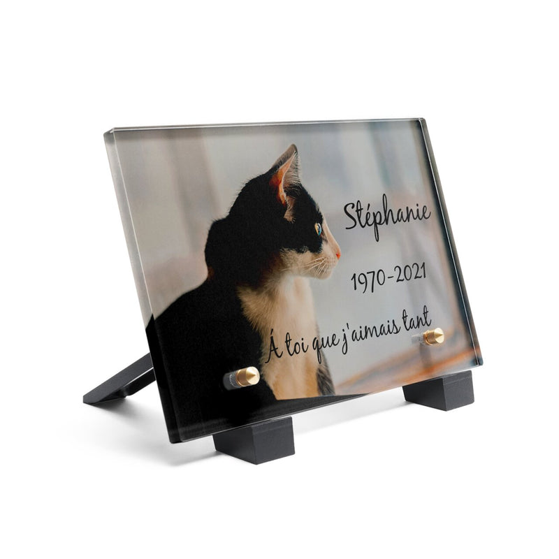 Plaque funéraire chat-noir-blanc 3 Plaquedeces.fr