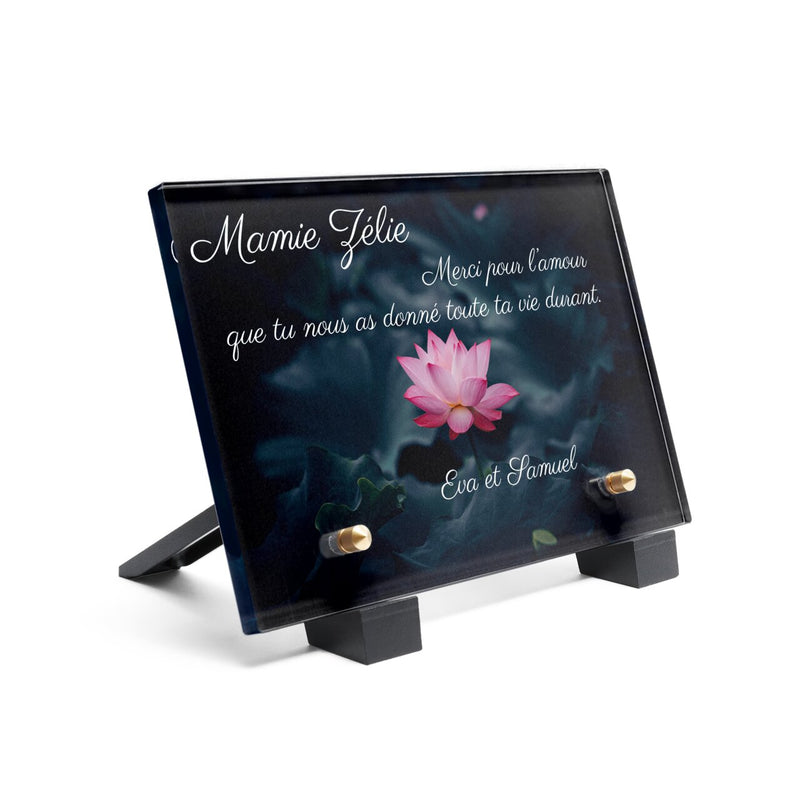 Plaque funéraire lotus-symbole-bouddhiste 21 Plaquedeces.fr