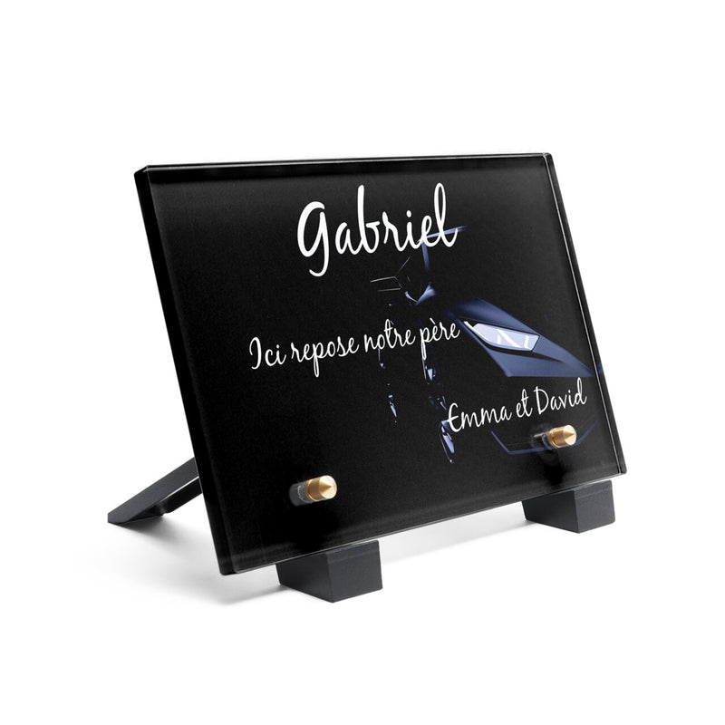 Plaque funéraire voiture-de-sport 20 Plaquedeces.fr