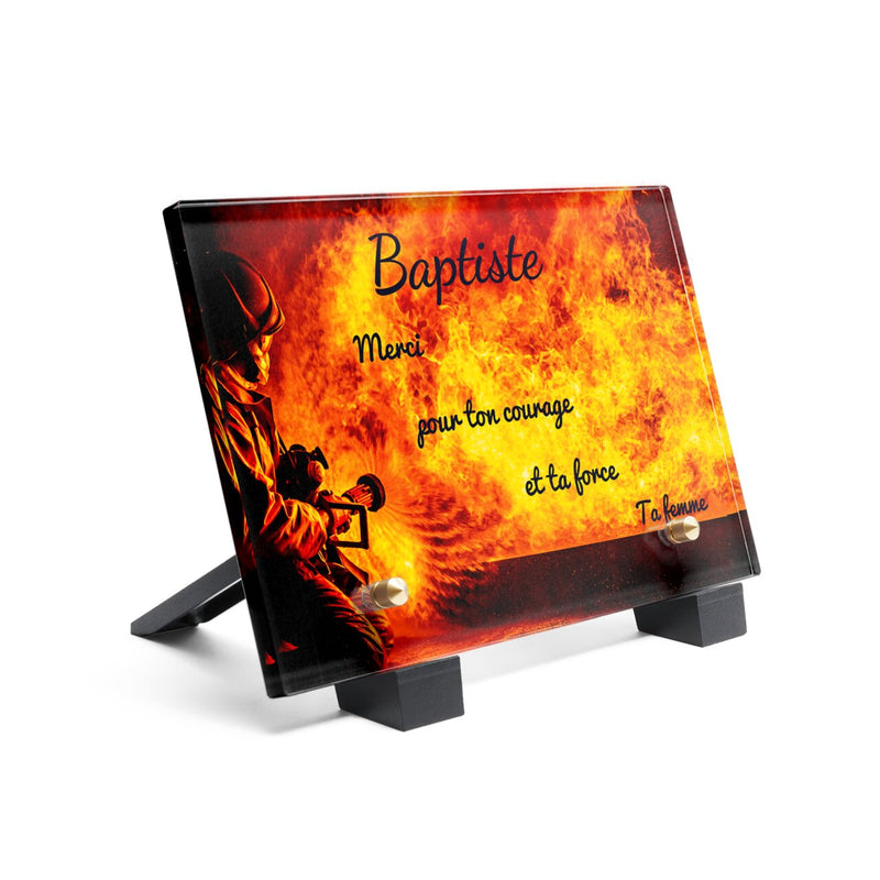 Plaque funéraire flammes-et-pompier 7 Plaquedeces.fr