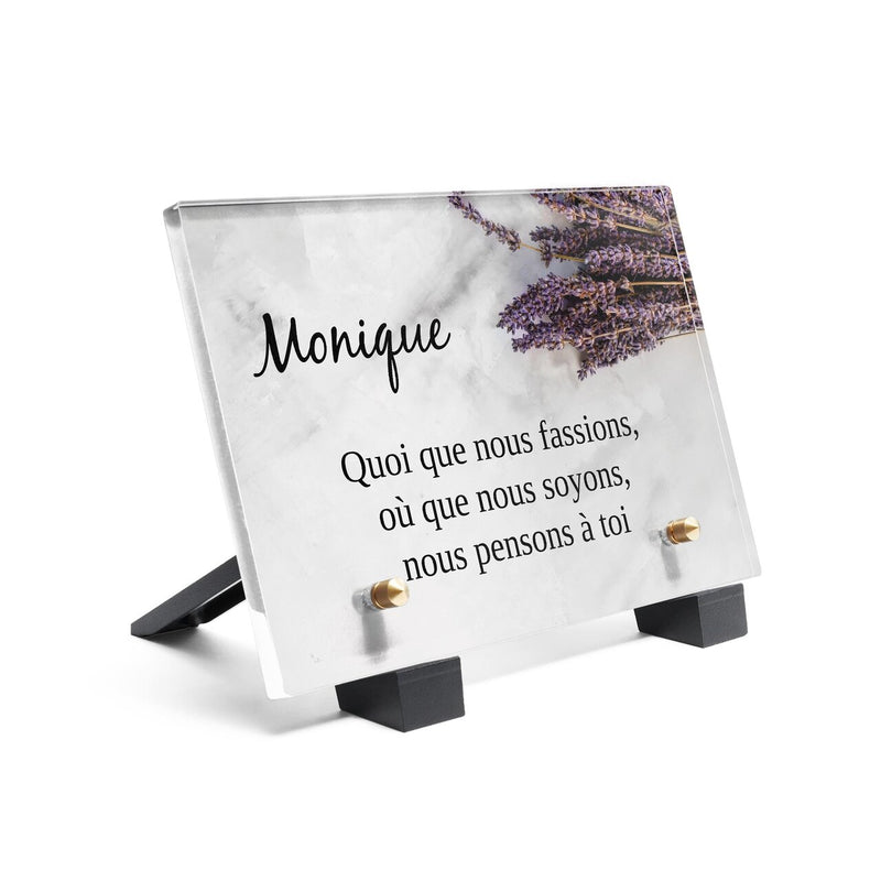 Plaque funéraire lavande-sur-marbre 20 Plaquedeces.fr