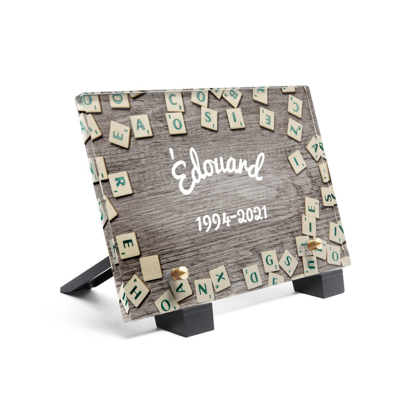 Plaque funéraire scrabble 8 Plaquedeces.fr