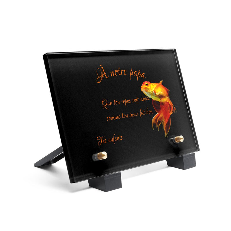 Plaque funéraire poisson-dore 30 Plaquedeces.fr