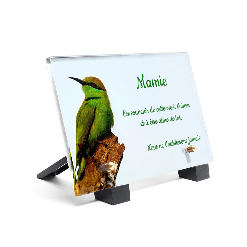 Plaque funéraire bel-oiseau-vert 1 Plaquedeces.fr