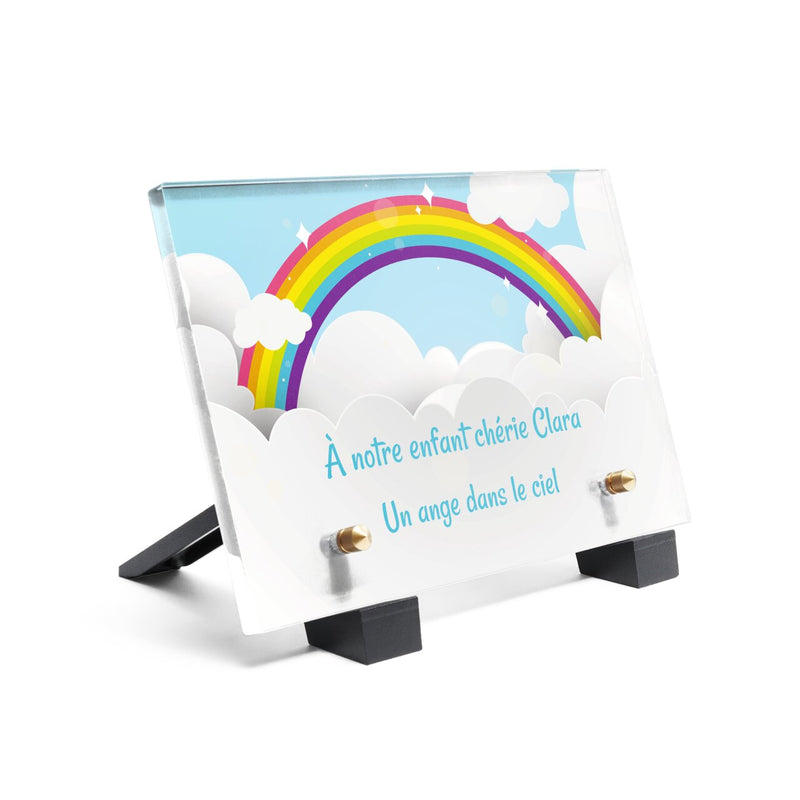 Plaque funéraire arc-en-ciel-dessin 16 Plaquedeces.fr