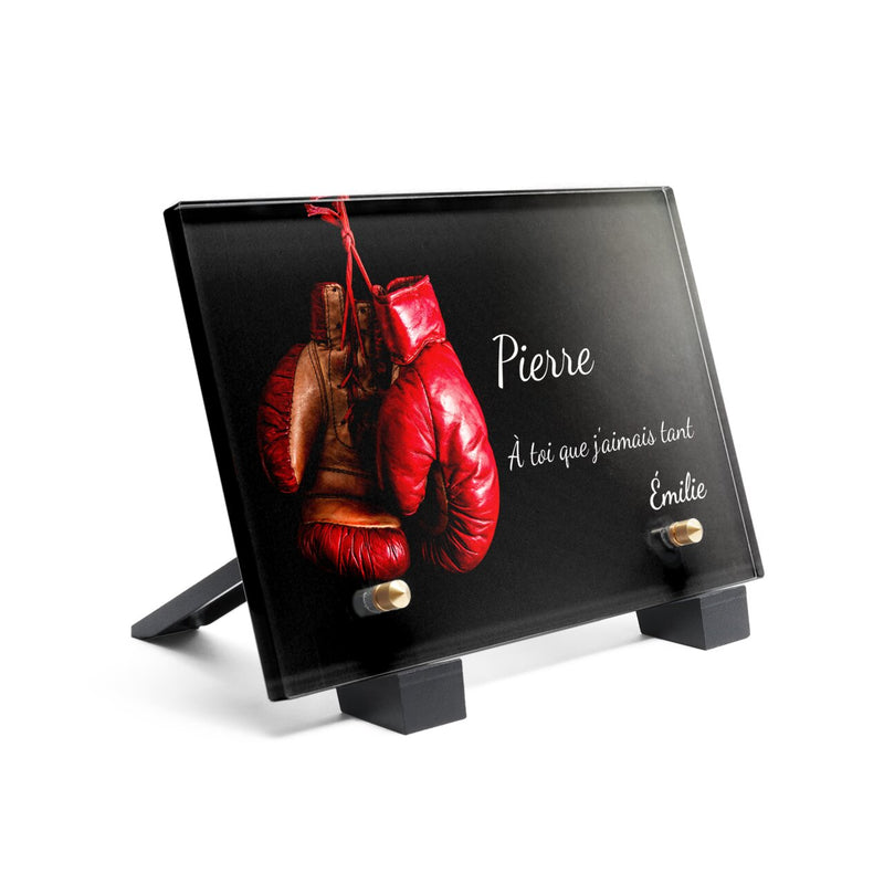Plaque funéraire gants-de-boxe 4 Plaquedeces.fr